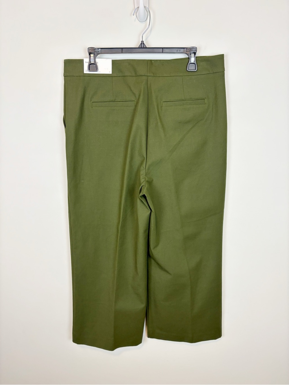 Ann Taylor Factory The Wide Leg Cropped Pants in Olive Green Size 12 - Picture 5 of 10